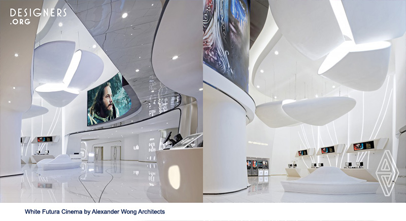 White Futura Cinema by Alexander Wong Architects